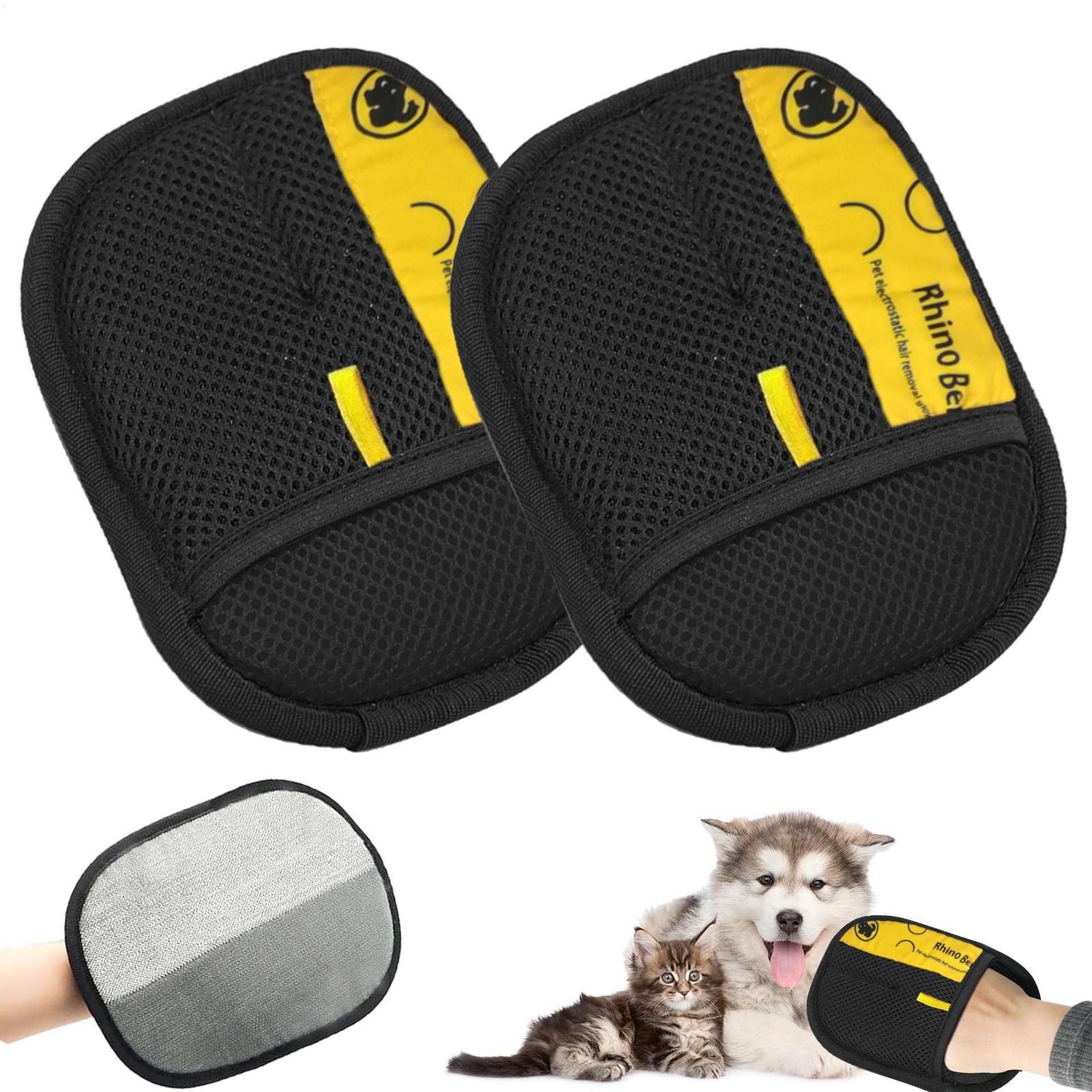 Pet Hair Remover Brush - 2 adet kedi bakım eldivenleri elektrostatik