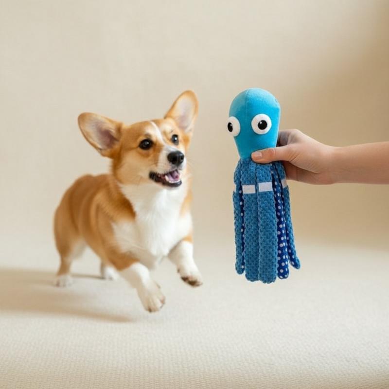 Interactive Cat Toy - Ahtapot Gıcırtılı Evcil Hayvan Oyuncağı Küçük