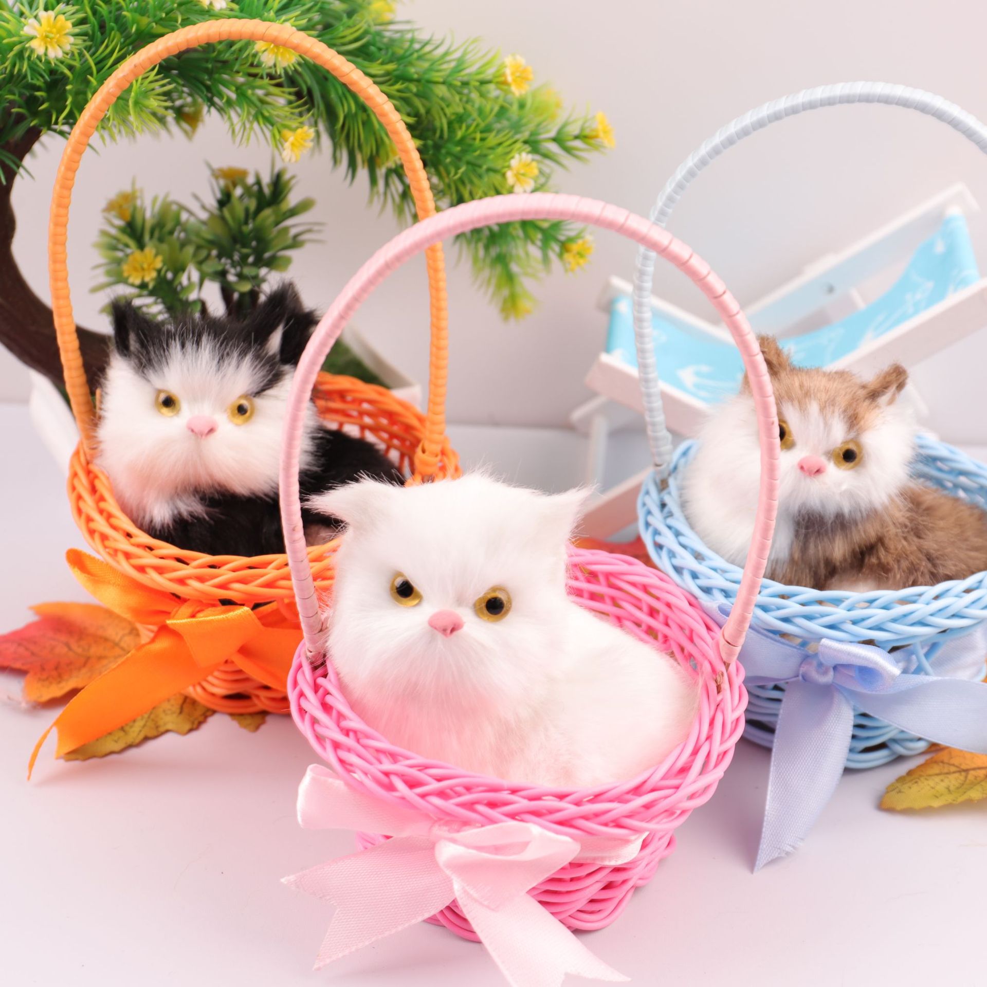 Interactive Cat Toy - Çocukluk simülasyon el sepeti kedi oyuncak